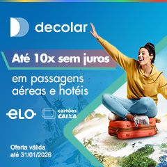 Decolar, até 10 vezes sem juros em passagens aéreas e hotéis.