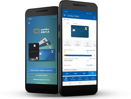 Celular com App Cartões CAIXA